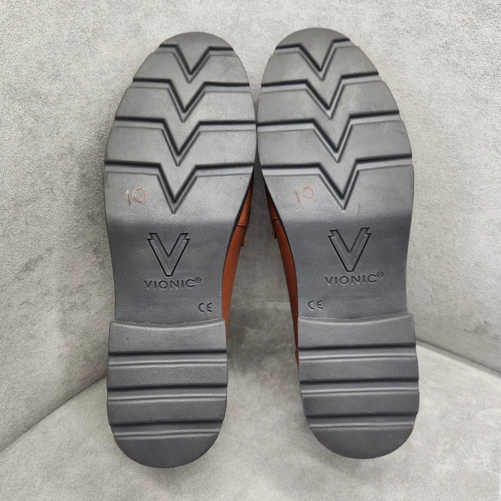 Vionic Dress Loafers 10 Brown Leather Cleo Classic Comfort Arch Support New $160 - Picture 12 of 13